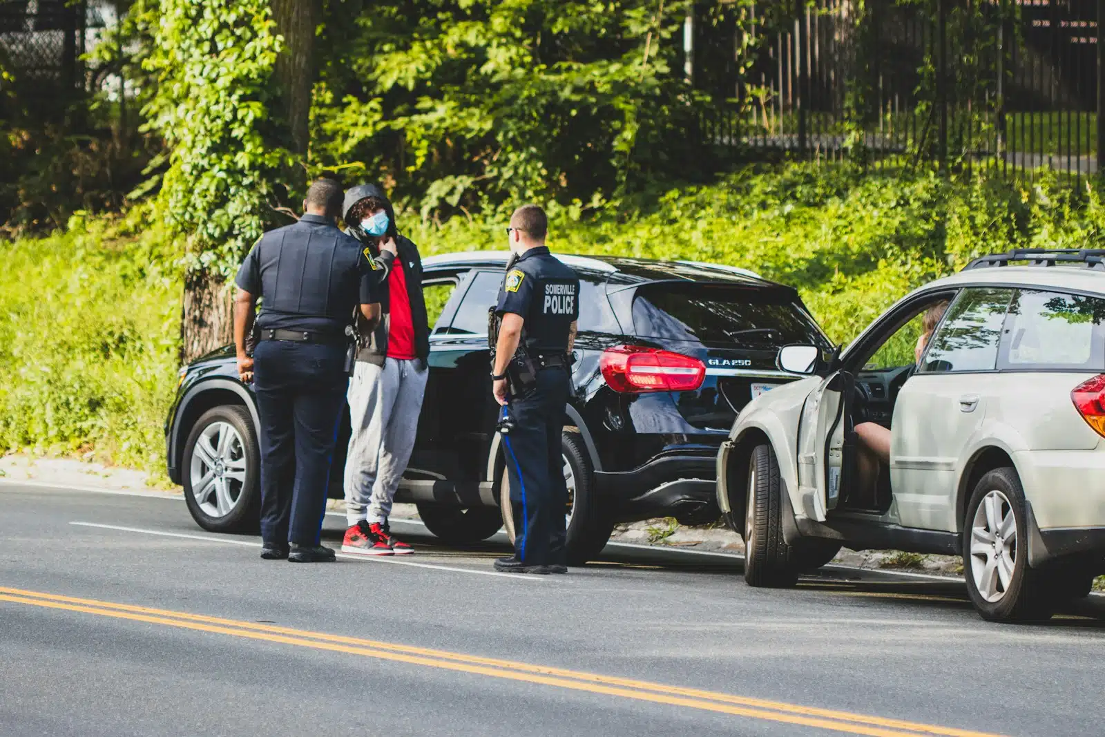 contrôle de police en bord de route